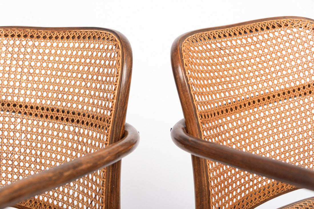 Mid Century Bentwood & Cane Cafe Chairs by Joseph Hoffman for Stendig