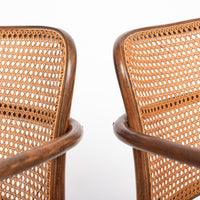 Mid Century Bentwood & Cane Cafe Chairs by Joseph Hoffman for Stendig
