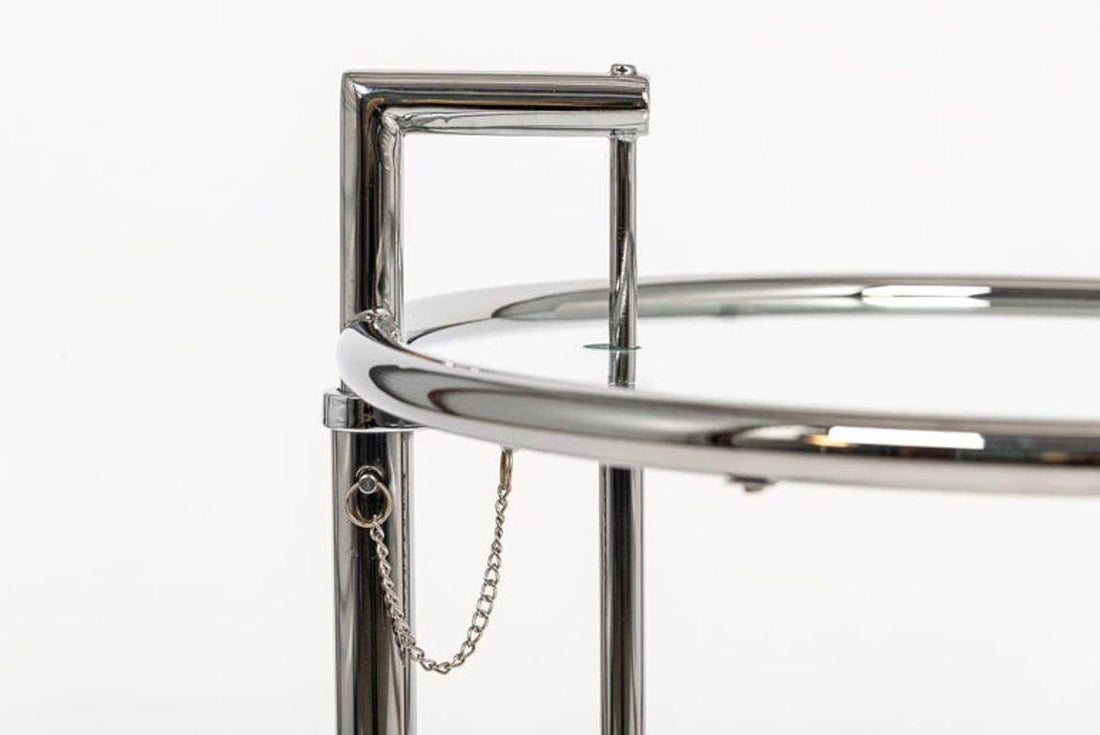 Mid Century Glass & Chrome Round Side Table by Eileen Gray (attr.)