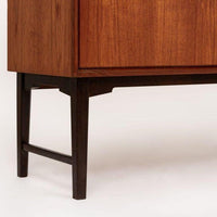 Mid Century Swedish Teak Wood High Cabinet Credenza or Sideboard