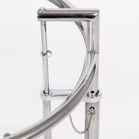Mid Century Modern Glass & Chrome Round Side Table by Eileen Gray (attr.)