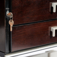 Postmodern Italian Rosewood and Metal Writing Desk by Abbondinterni, 1970s