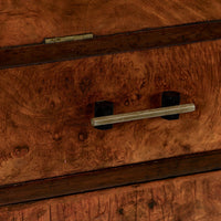 Antique French Art Deco Elm Wood Bar Cabinet 1930s