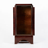 Antique French Art Deco Rosewood and Glass Vitrine Display Cabinet 1930s