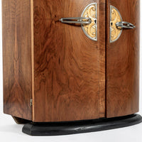 Antique Art Deco Small Burlwood Drinking Cabinet, 1930s