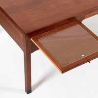 Large Mid Century Danish Modern Mahogany Wood Executive Desk