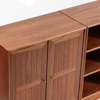 Danish Modern Modular Bookshelf Cabinet System in Teak Wood