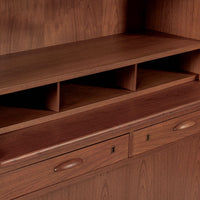 Mid Century Danish Teak Wood Bookcase Cabinet & Secretary Desk 1960s