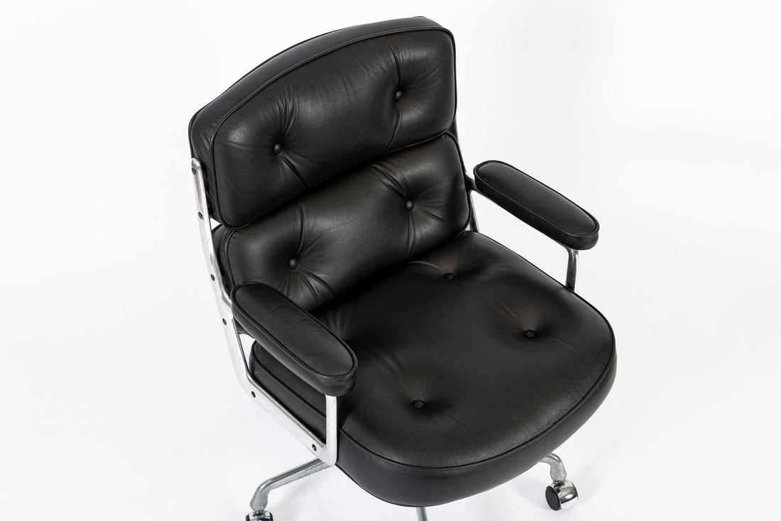 Eames Herman Miller Time Life Black Leather Office Chair