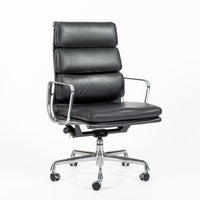 Eames for Herman Miller Tall Black Leather Desk Chair Soft Pad