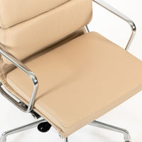 Eames Herman Miller Tall Cream Leather Office Chair Aluminum Group