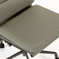 Herman Miller Eames Gray Leather Desk Chair Soft Pad 2000s