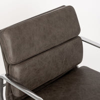 2000s Eames Herman Miller Gray Leather Desk Chairs Aluminum Group