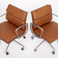 Mid Century Brown Leather Office Chairs by Eames for Herman Miller