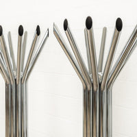 Mid Century Silver Chrome Tubular Floor Lamp