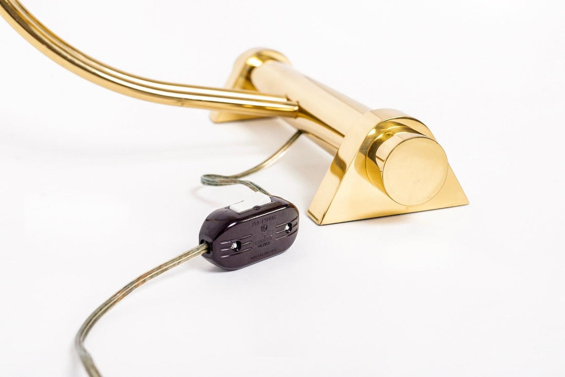 Vintage Tubular Brass Table Lamp by Casella Lighting, 1970s