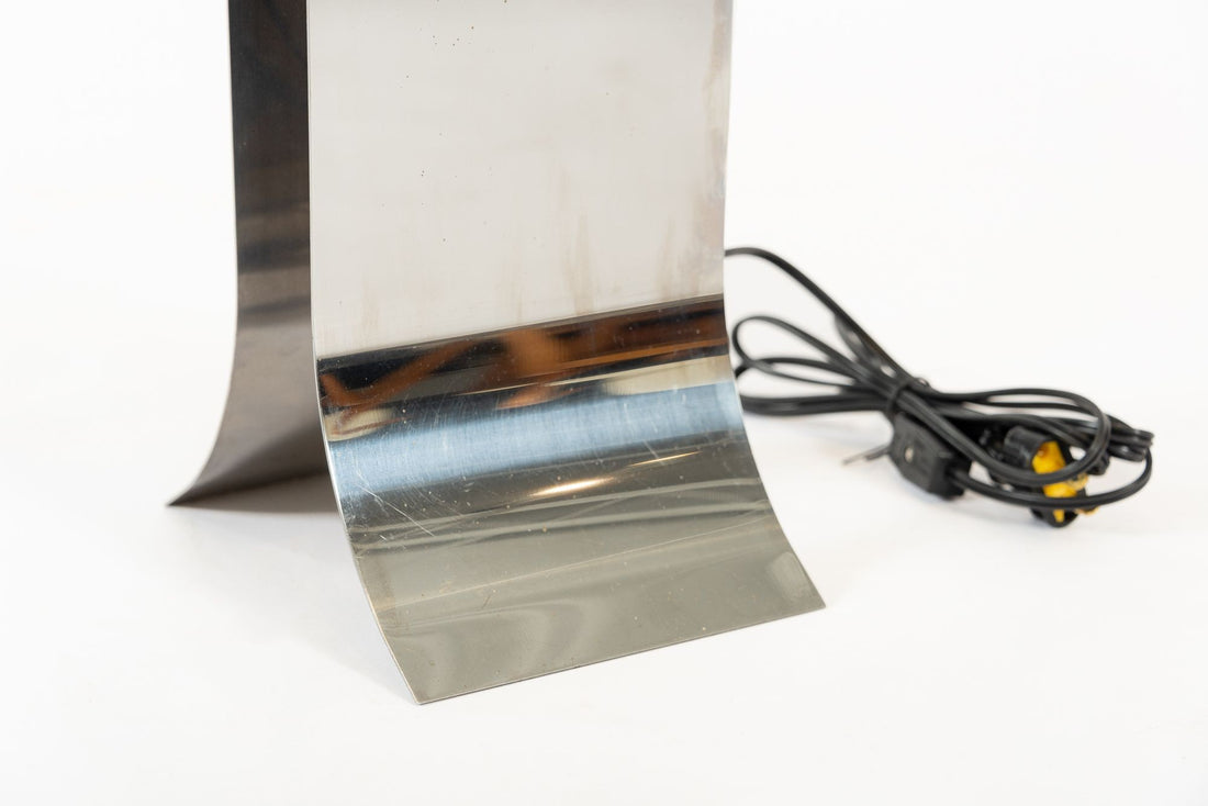 Mid Century Modern Silver Table Lamp by Francois Monnet