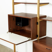 Mid Century Omni Wood Modular Wall Unit Shelving & Bookcase by George Nelson