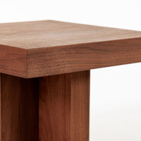 Mid Century Walnut Wood Side Tables Milo Baughman Style 1970s