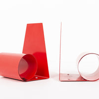 Antique English Art Deco Red Metal Bookends 1940s