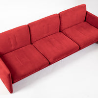Vintage Italian Modern Red Simone Sofa by Simon International, Italy, Circa 1972