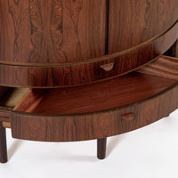 Mid Century Danish Modern Rosewood Corner Cabinet 1960s