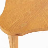 Vintage Art Deco Swedish Square Beech Scalloped Table 1940s