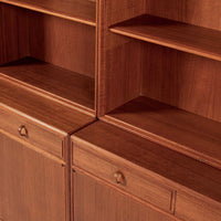 Large Mid Century Swedish Teak Wood Bookshelf Wall Unit by Bodafors