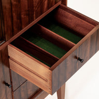 Mid Century Danish Modern Dark Wood Tall Cabinet