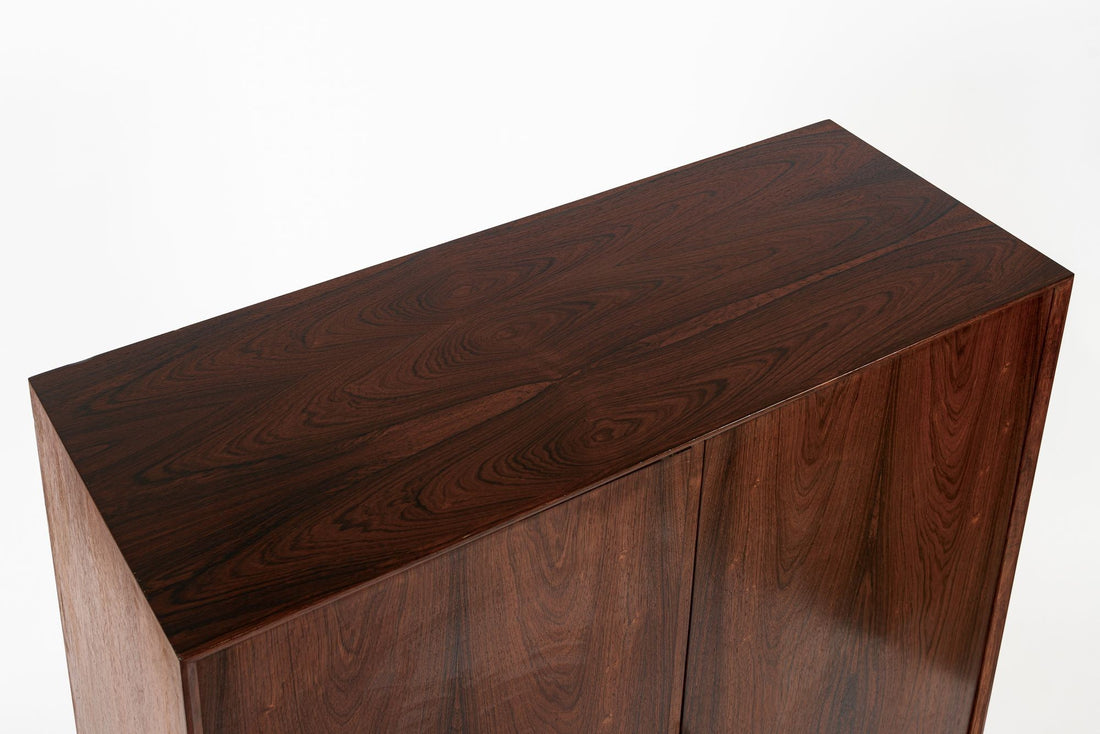 Mid Century Swedish Modern Tall Rosewood Cabinet