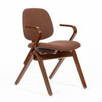 Mid Century Brown Plywood Arm Chairs by Joe Atkinson for Thonet