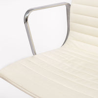 Mid Century White Leather Office Chairs by Eames for Herman Miller