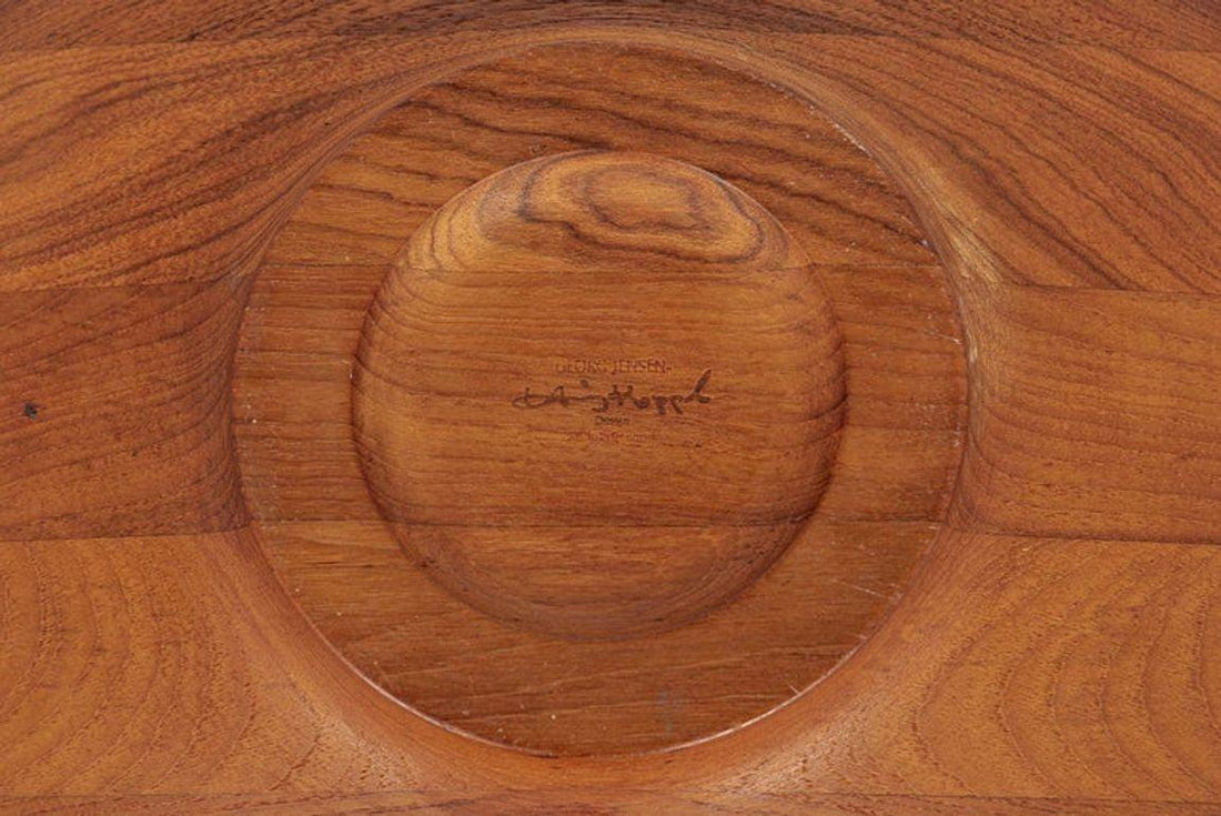 Danish Modern Large Teak Wood Bowl by Henning Koppel for Georg Jensen, 1960s