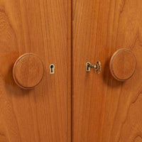 Antique Art Deco Swedish Elm Wood Cabinet with Inlay, 1940s