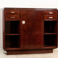 Antique Art Deco Wood Extendable Dining Table, Matching Credenza Available