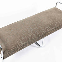 Antique Hoffmann Bauhaus Daybed Bench for Howell, Art Deco Chrome Tubular Steel Bench, 1940s
