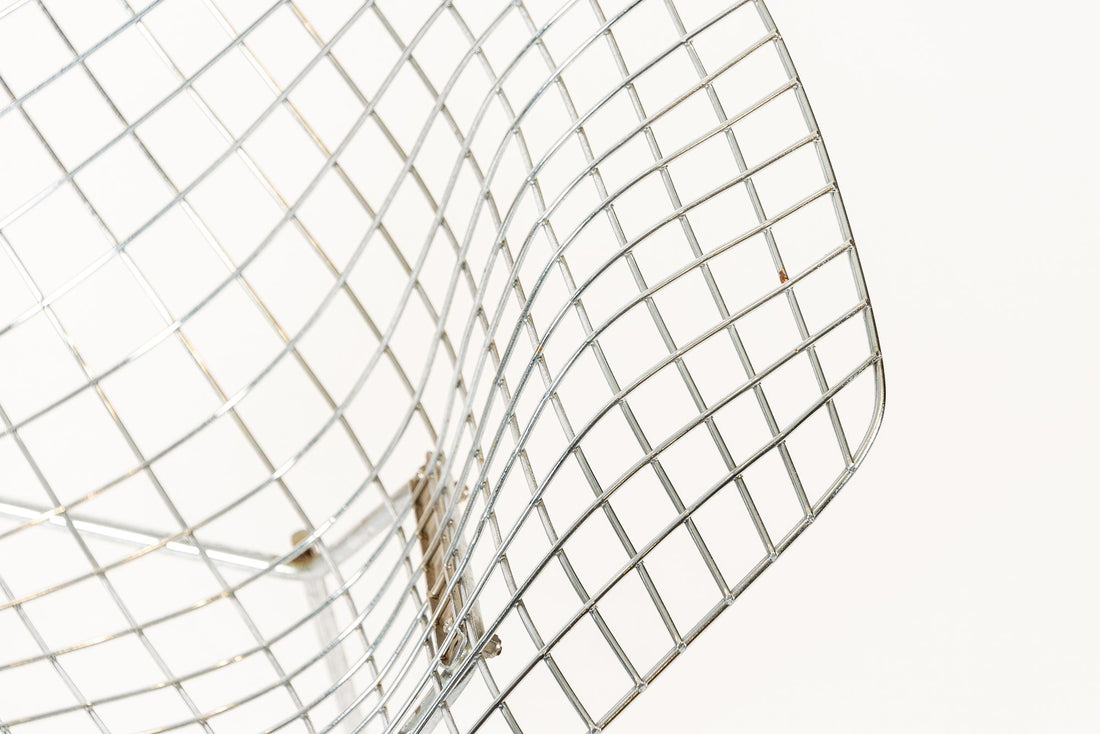 Mid Century Silver Diamond Wire Lounge Chair by Harry Bertoia for Knoll