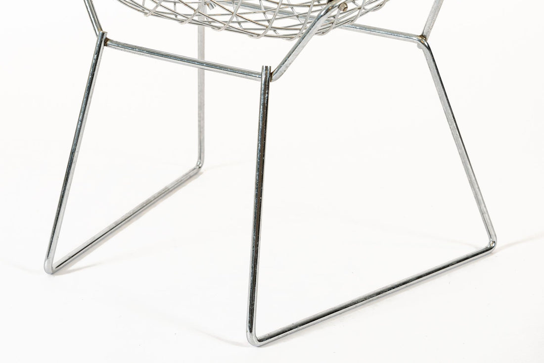 Mid Century Silver Diamond Wire Lounge Chairs by Harry Bertoia for Knoll