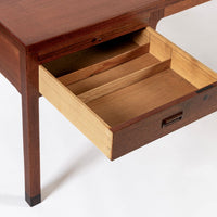 Large Mid Century Danish Modern Mahogany Wood Executive Desk