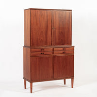 Mid Century Danish Modern Teak Storage Cabinet, Circa 1960, Two-Piece