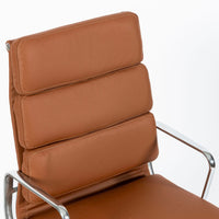 Herman Miller Eames Tall Medium Brown Leather Desk Chair Soft Pad