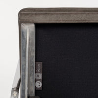 2000s Eames Herman Miller Gray Leather Desk Chairs Aluminum Group