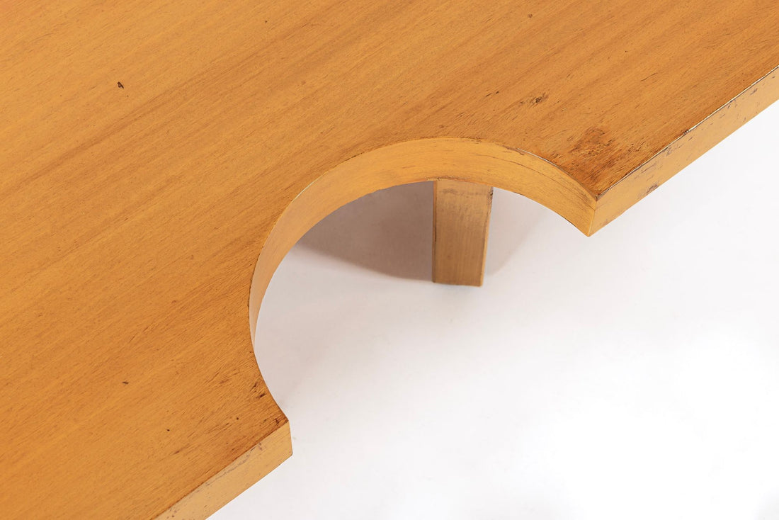 Mid Century Mahogany Wood Nuclear Coffee Table by Harvey Probber