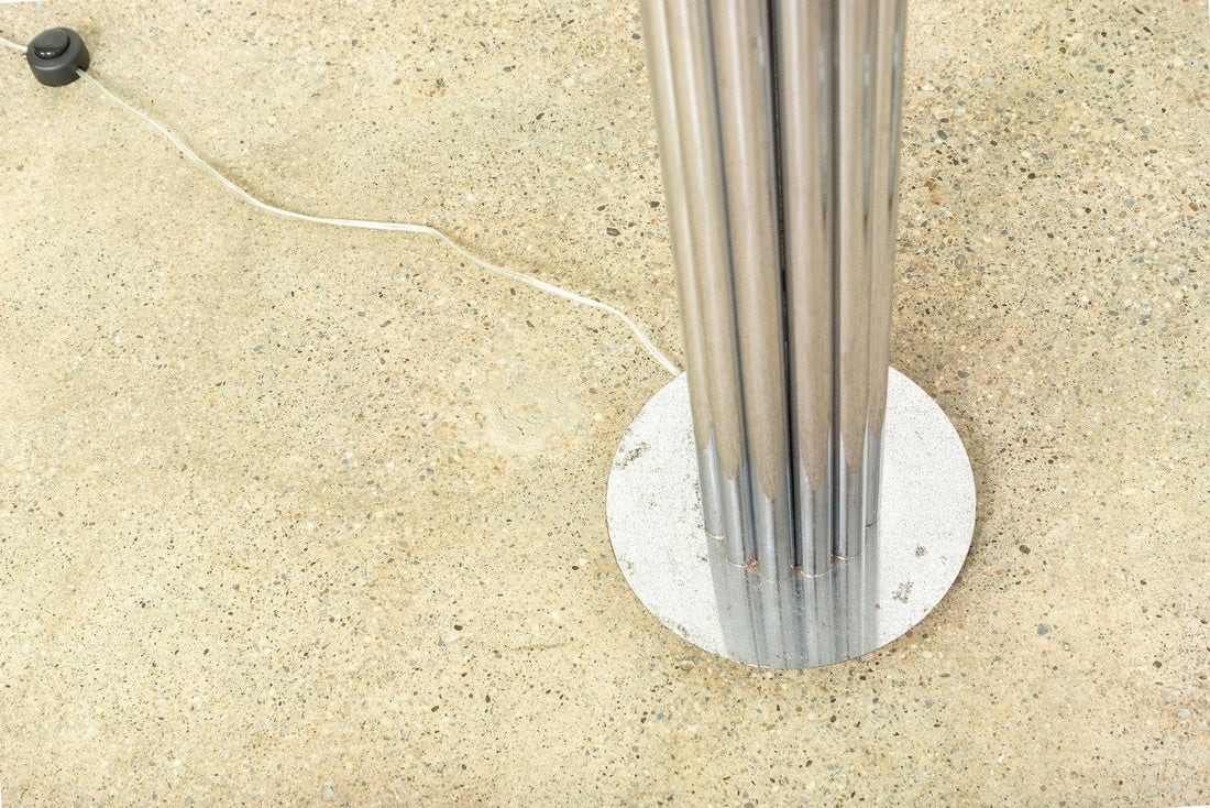 Mid Century Silver Chrome Tubular Floor Lamp