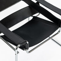 Vintage Mid Century Black Wassily Chair by Marcel Breuer (attr.) 1970s