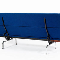 Mid Century Blue Sofa Compact by Eames for Herman Miller 1970s