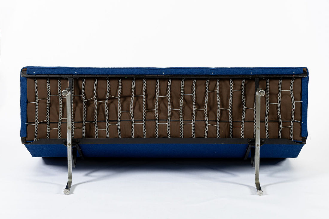 Mid Century Blue Sofa Compact by Eames for Herman Miller 1970s