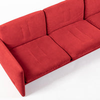 Vintage Italian Modern Red Simone Sofa by Simon International, Italy, Circa 1972