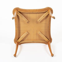 Vintage Art Deco Swedish Square Beech Scalloped Table 1940s