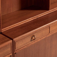 Large Mid Century Swedish Teak Wood Bookshelf Wall Unit by Bodafors